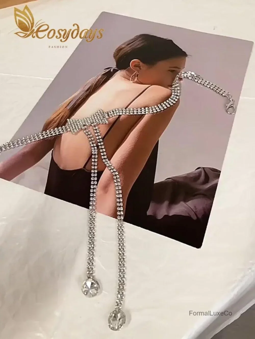 Rhinestone Chain Belt Sparkly Waist Fashion Bling Dress Accessory